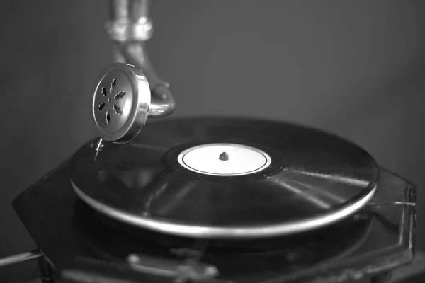 Paris França Junho 2017 Gramofone Antigo Close Vintage Record Player — Fotografia de Stock
