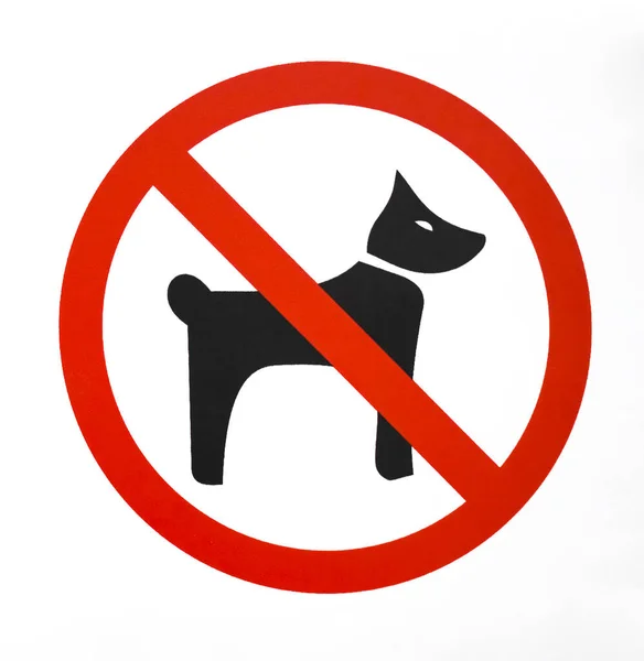 Sign Dogs Allowed Dogs Prohibited Restriction Signs Isolated White Background — Stock Photo, Image