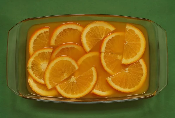 Fresh orange slices in orange juice