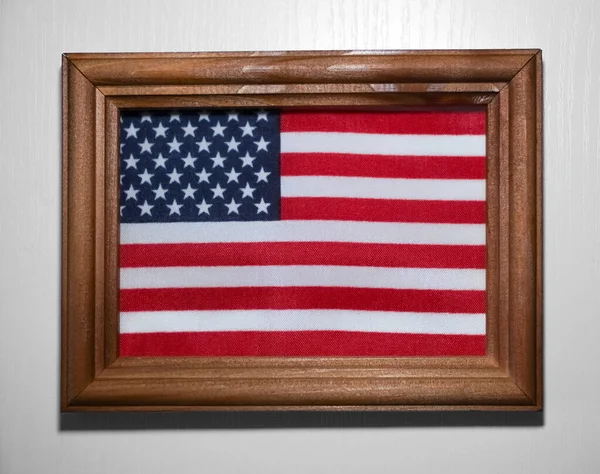 Cornice Bandiera Americana Appesa Muro — Foto Stock