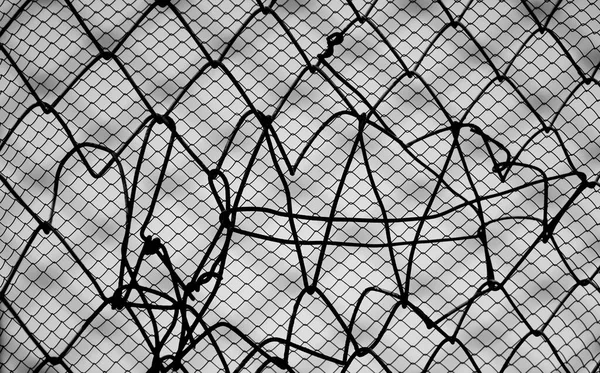 スチールネットは白地に隔離されてる 白地に鉄の網をシルエットにした 回復のアイデアやコンセプト — ストック写真