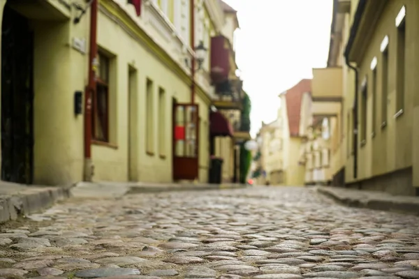 Old Town Europe Sunset Retro Vintage Cobble Stones Vilnius Lithuania — Fotografia de Stock