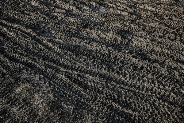 Feldweg Nach Regen Die Strecke Von Geländereifen Und Autos Schlechte — Stockfoto