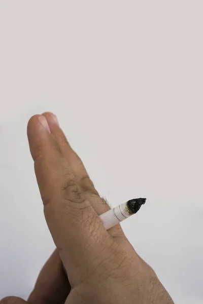 Close Man Hand Burning Cigarette Penis Smoking Man Hand Burning — 스톡 사진