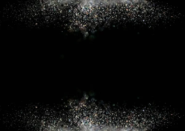 ダークグリッターカラフルなライトの背景 黒い背景のライトが — ストック写真