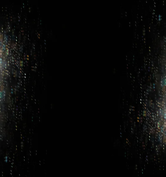 ダークグリッターカラフルなライトの背景 黒い背景のライトが — ストック写真