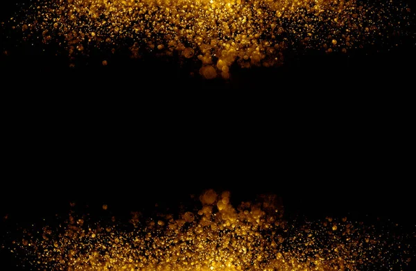 Donkere Glitter Gouden Gele Lichten Achtergrond Lichten Zwarte Achtergrond — Stockfoto