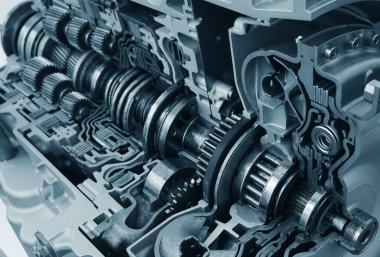 Gezegen vitesleri bu bağlamda otomatik vites içinde. Metal mekanizması. Çelik. Mühendislik. Ağır endüstri. Kavram: Metal yedek parça üretimi. Sanayi konuları. 