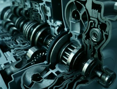 Gezegen vitesleri bu bağlamda otomatik vites içinde. Metal mekanizması. Çelik. Mühendislik. Ağır endüstri. Kavram: Metal yedek parça üretimi. Sanayi konuları. 