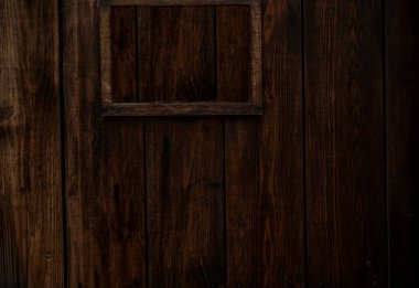 Eski ahşap duvar zemininde kahverengi ahşap çerçeve. 