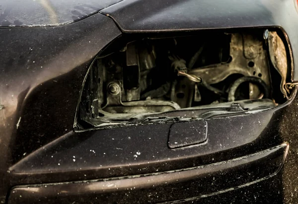 Autoscheinwerfer Nach Crash Verschwunden — Stockfoto