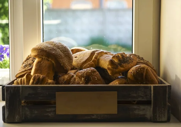 Box Bread Window Sill — Stock Photo, Image