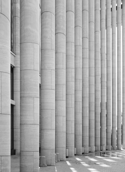 Composite Column Structure Supporting Airport Building Roof Architecture Black White — Stock Photo, Image