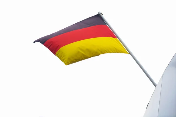 Duitse Vlag Wappert Een Zacht Briesje Een Zonnige Dag Duitse — Stockfoto