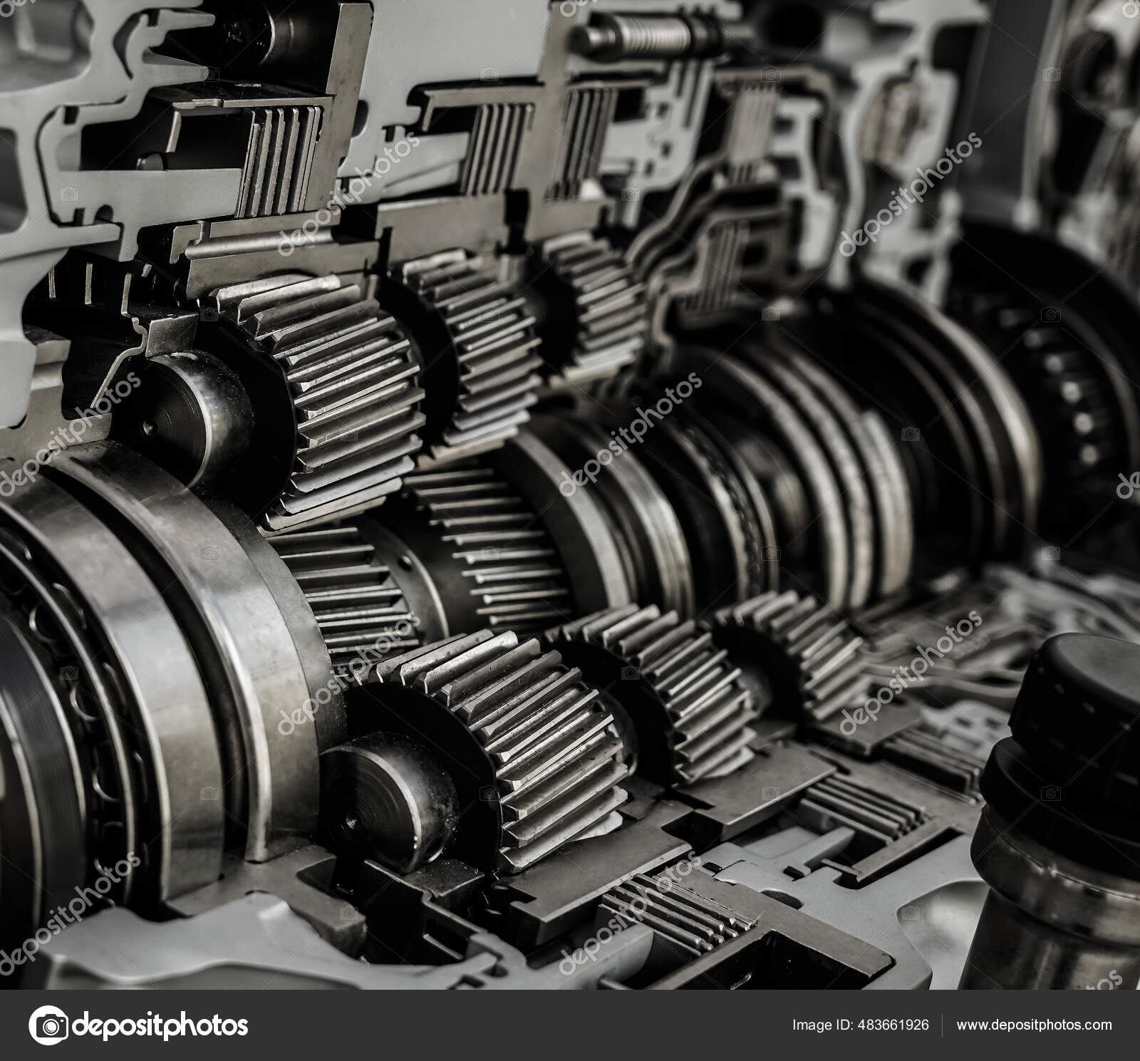 New Modern Automatic Transmission Gears Mechanism View Section Stock