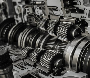  Yeni, modern otomatik vites, dişliler, mekanizma. Bölümde Göster