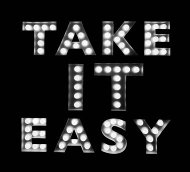 Kolay ye - Neon yazıtları. İşaretler. Tarz. Mesaj at. Vitrindeki neon ışıkları. Müşteriler için fark etmesi kolay bir tabela..