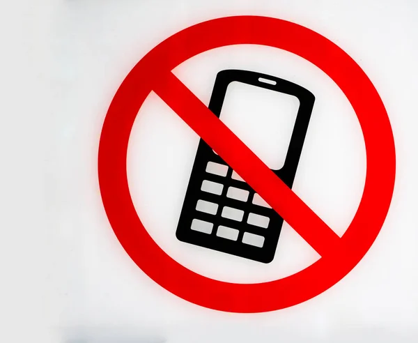 Não Use Ícone Seu Celular Fundo Branco Nenhum Sinal Telefone — Fotografia de Stock
