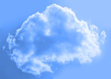 Mavi gökyüzü arka planında beyaz kabarık bir bulut.