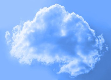 Mavi gökyüzü arka planında beyaz kabarık bir bulut.