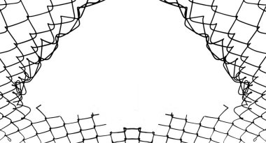 Hasar kablosu beyaz arka planda. Beyaz arkaplanda izole edilmiş delikle ağ oluşturma