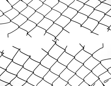 Hasar kablosu beyaz arka planda. Beyaz arkaplanda izole edilmiş delikle ağ oluşturma