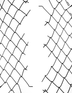 Hasar kablosu beyaz arka planda. Beyaz arkaplanda izole edilmiş delikle ağ oluşturma