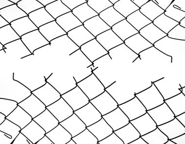 Hasar kablosu beyaz arka planda. Beyaz arkaplanda izole edilmiş delikle ağ oluşturma