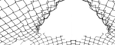 Hasar kablosu beyaz arka planda. Beyaz arkaplanda izole edilmiş delikle ağ oluşturma