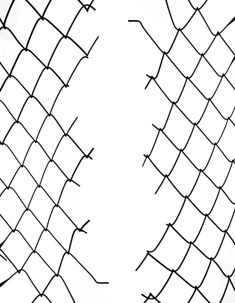 Hasar kablosu beyaz arka planda. Beyaz arkaplanda izole edilmiş delikle ağ oluşturma