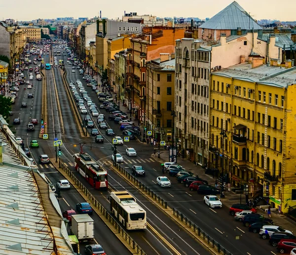 Vista Paisagem Urbana Sobre Telhados São Petersburgo Vista Dos Telhados — Fotografia de Stock