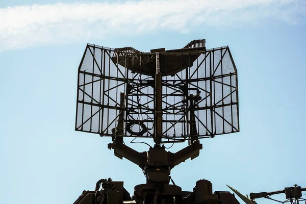 Radares Defensa Aérea Sistemas Antiaéreos Móviles Militares Color Verde Lanzacohetes — Foto de Stock
