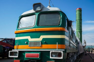 Rusya, Saint-Petersburg, Haziran 2021: Nükleer silahlar hayalet stratejik bir trende, savunma ve dış tehdidin önlenmesi. Tehlikeli kitle imha silahları..