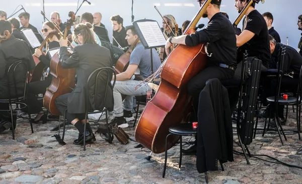 Saint Petersburg Ryssland Juli 2021 Symfoniker Spelar Klassisk Musikkonsert — Stockfoto