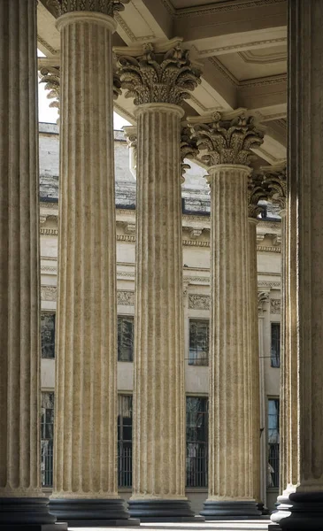Details of classical columns of historical architecture. Saint-Petersburg.