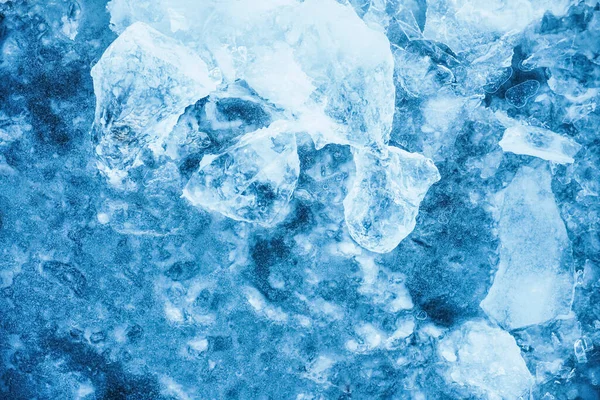 Jeges Tengeren Lebegő Jéghegy Töredékek Részletei Kék Jeges Jég Fagyasztott — Stock Fotó