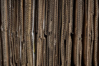 Oluklu Karton Kenarlı Katmanlar Dokulu Arkaplan. 