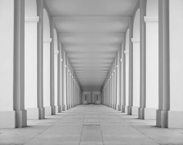 Symmetrical View Passages Entrances Arcades Several Neoclassical Buildings Cctv Cameras — Stock Photo, Image