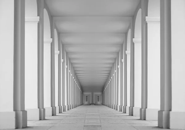 Symmetrisch Zicht Doorgangen Met Ingangen Arcades Van Verschillende Neoklassieke Gebouwen — Stockfoto