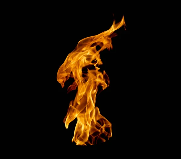 Fire Flames Black Background Orange Flame Isolated Black Background — Stock Photo, Image