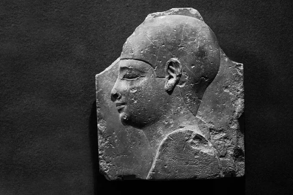 Firavun Mısır Freski Yüksek Resmi Bir Adam Tarihi Taş Heykel — Stok fotoğraf