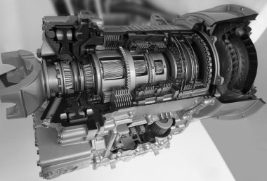 Gezegen vitesleri bu bağlamda otomatik vites içinde. Metal mekanizması. Çelik. Mühendislik. Ağır endüstri. Kavram: Metal yedek parça üretimi. Sanayi konuları