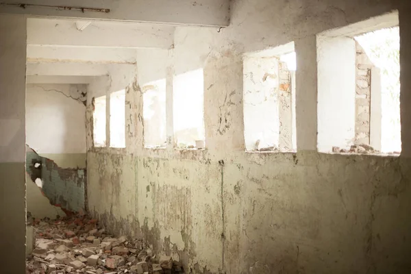 Intérieur Ancien Bâtiment Militaire Abandonné Salle Cinéma Intérieur Bâtiment Ruine — Photo