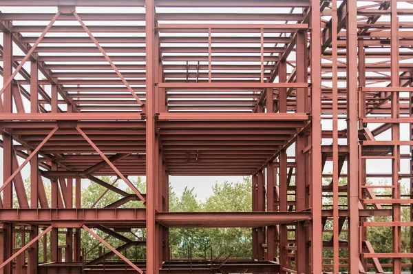 Braun Lackierte Stahlkonstruktion Dach Der Lagerhalle — Stockfoto