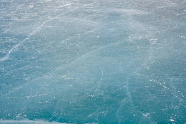 Textura Congelada Gelo Riscada Com Arranhões Patins — Fotografia de Stock