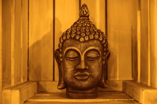 Buddha Statyn Används Som Amulett Buddhismens Religion Buddha Avbildningens Huvud — Stockfoto