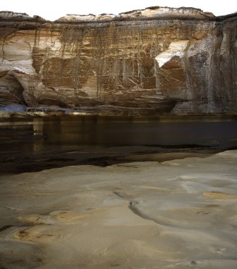 Nehirdeki ya da denizdeki akan sudan oluşan kum deseni