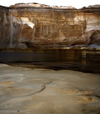 Nehirdeki ya da denizdeki akan sudan oluşan kum deseni
