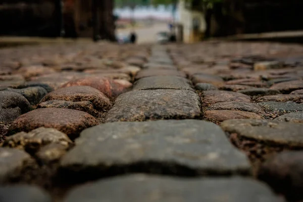ロシア レニングラード地方のヴィボルグからヨーロッパの石畳の通り — ストック写真