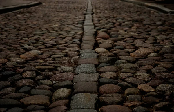 レニングラード地方のヴィボルグからヨーロッパの石畳の通り — ストック写真